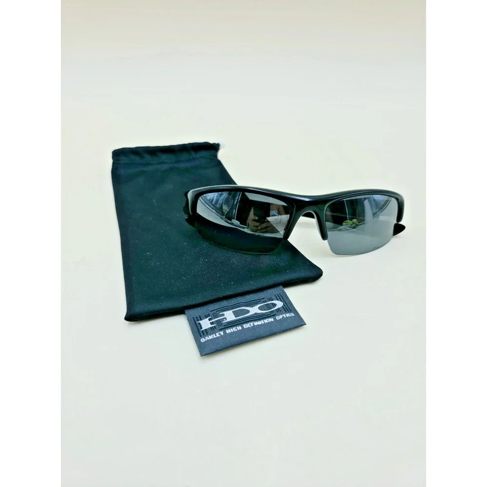 Oakley Half Jacket Polarized Sunglasses Black Frame w/ Pouch Mens